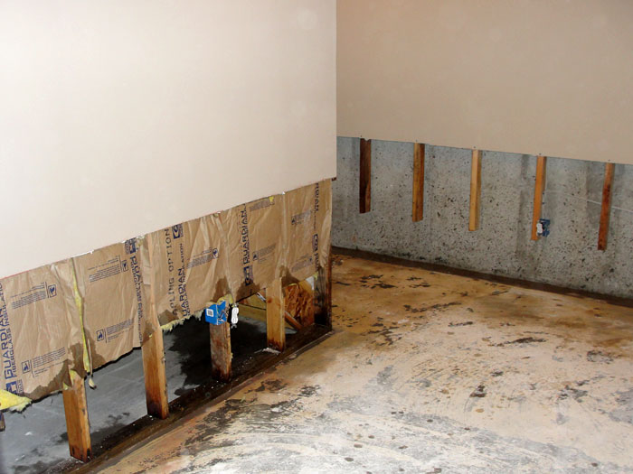 Basement Wall Restoration Wet Drywall Repair Greater Columbia Water Once The Drywall Has Been Cut Away And All Other Damaged Wood Studs Insulation Have